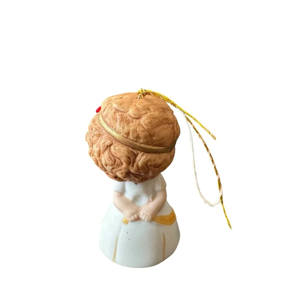 Vintage JASCO Angel Bell Christmas Ornament Taiwan Ceramic Bisque 3